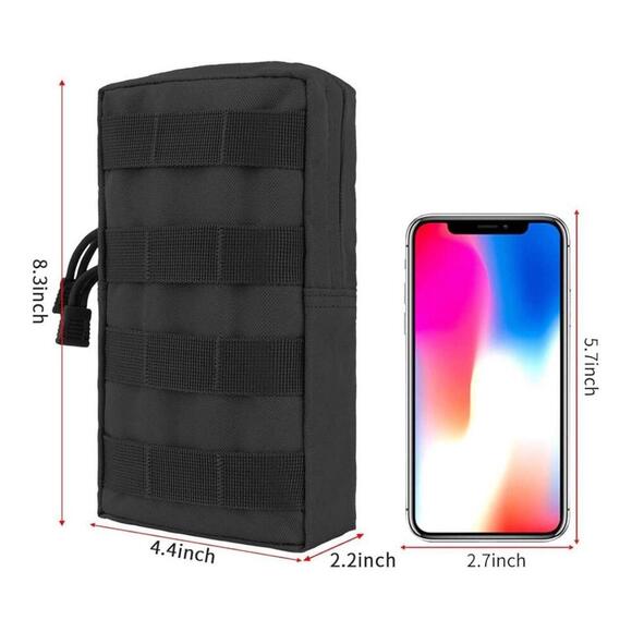 Material Black Tactical Horizontal Multi-Purpose Molle Utility Pouch ToolBag - Picture 1 of 9